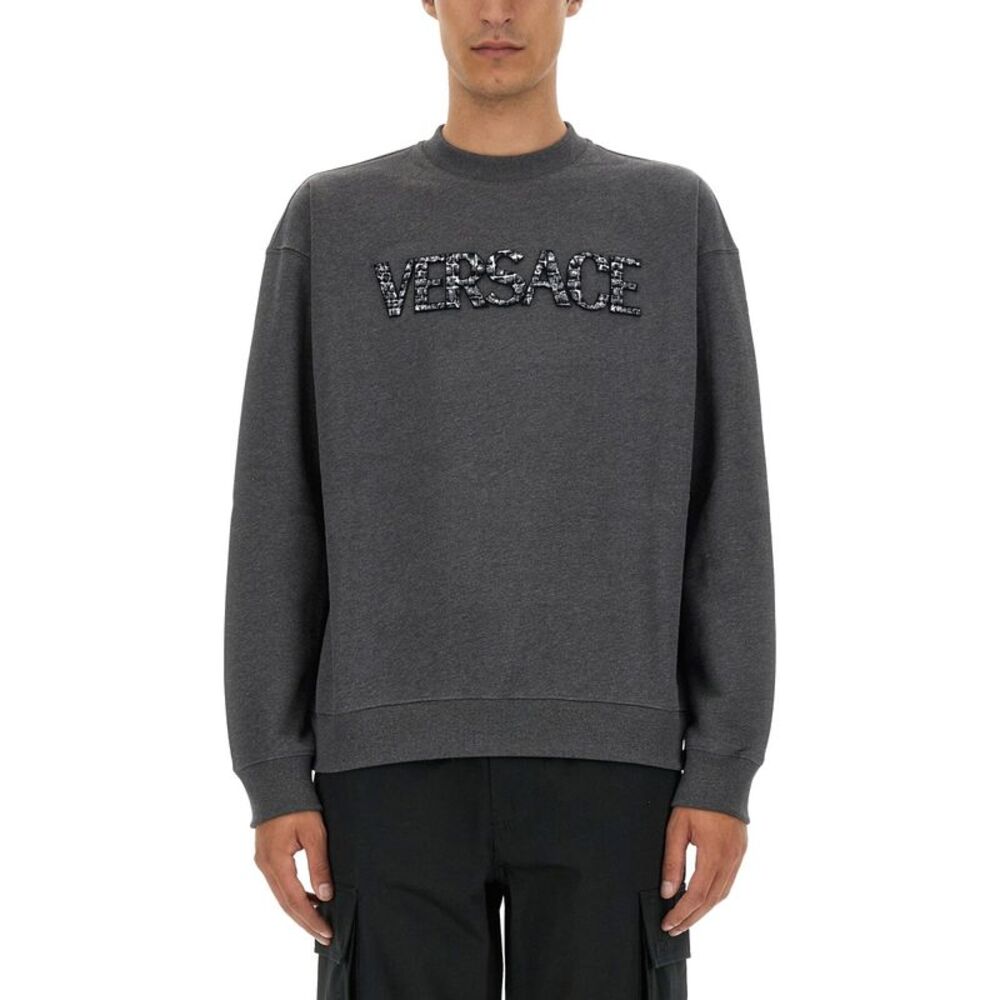 Versace Men Sweatshirt With Crocodile Logo